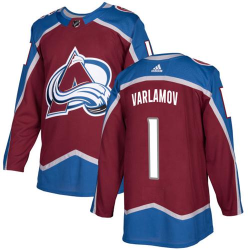 Adidas Colorado Avalanche #1 Semyon Varlamov Burgundy Home Authentic Stitched Youth NHL Jersey->youth nhl jersey->Youth Jersey